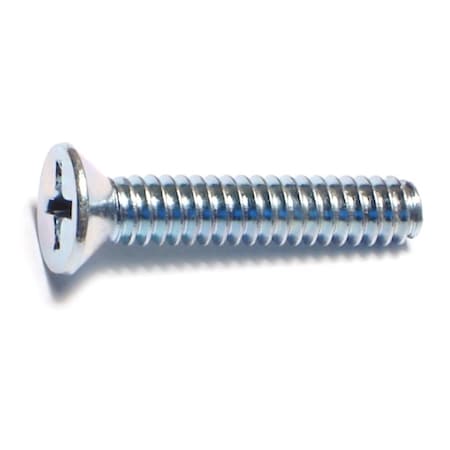 Midwest Fastener #10-24 x 1 in Phillips Flat Machine Screw, Zinc Plated Steel, 100 PK 07285